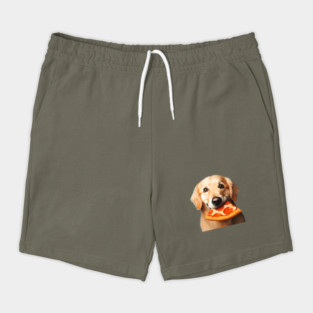 Cute Labrador Dog Eating Pizza Shorts