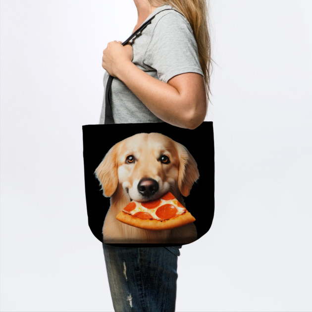 Cute Labrador Dog Eating Pizza by logiamerch