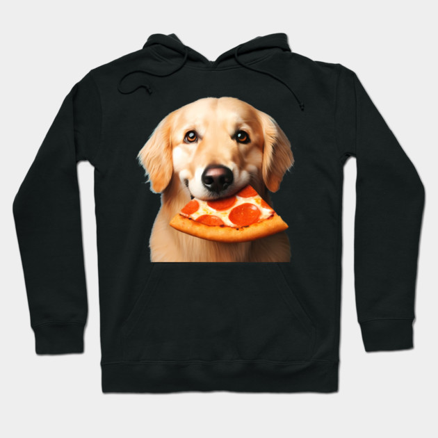 Cute Labrador Dog Eating Pizza Hoodie by logiamerch