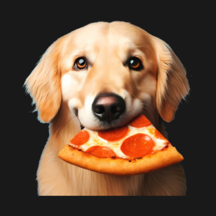 Cute Labrador Dog Eating Pizza T-Shirt
