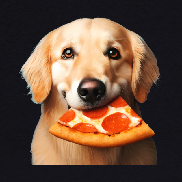 Cute Labrador Dog Eating Pizza by logiamerch