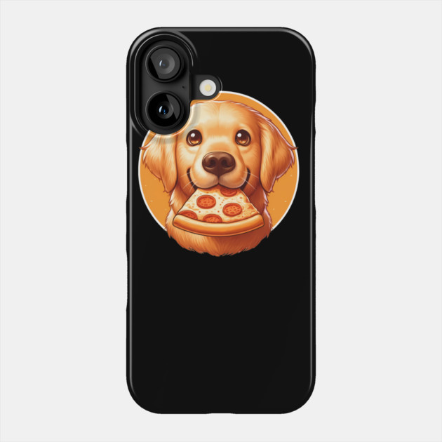 Cute Labrador Dog Eating Pizza Phone Case by logiamerch