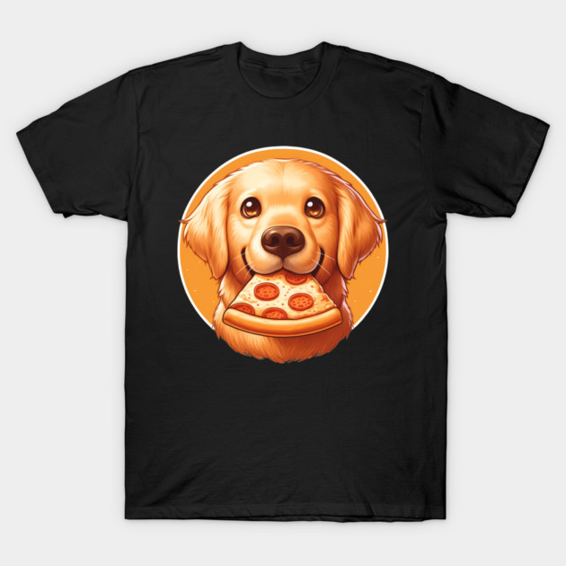 Cute Labrador Dog Eating Pizza T-Shirt by logiamerch