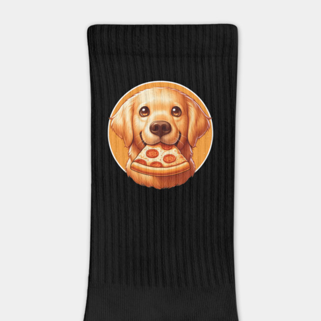 Cute Labrador Dog Eating Pizza by logiamerch
