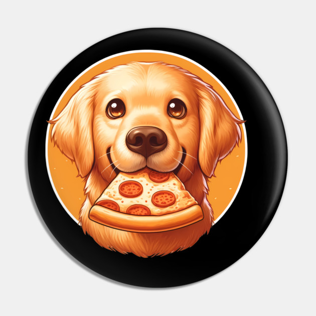Cute Labrador Dog Eating Pizza Pin by logiamerch