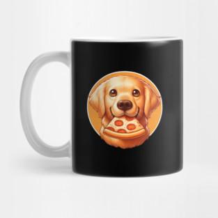 Cute Labrador Dog Eating Pizza Mug