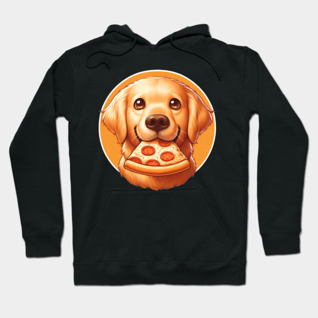 Cute Labrador Dog Eating Pizza Hoodie by logiamerch