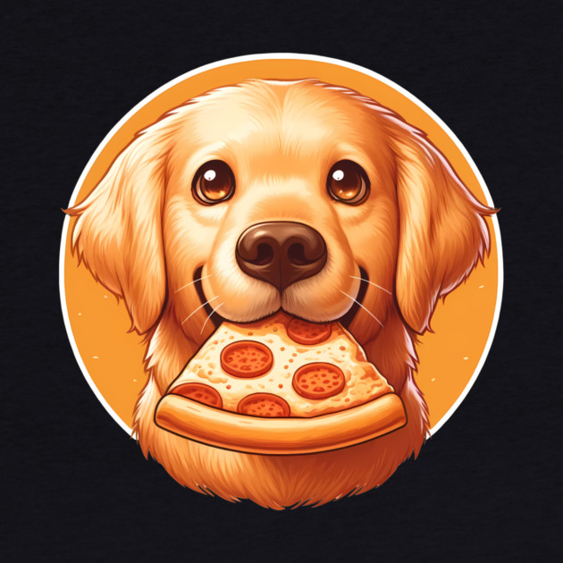 Cute Labrador Dog Eating Pizza by logiamerch
