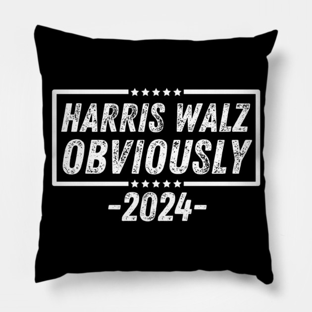 Harris-Walz-Obviously Pillow by BlackMeme94