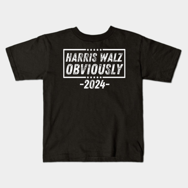 Harris-Walz-Obviously Kids T-Shirt by BlackMeme94