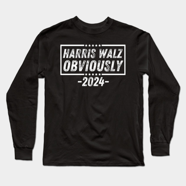 Harris-Walz-Obviously Long Sleeve T-Shirt by BlackMeme94