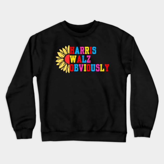 Harris-Walz-Obviously Crewneck Sweatshirt by BlackMeme94