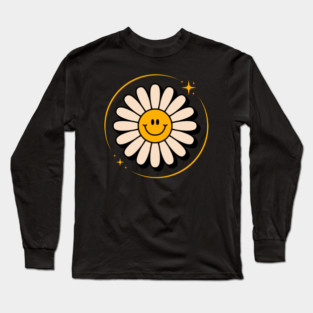 Flower Vintage 70s: Get Your Groove On with Retro Style! Long Sleeve T-Shirt