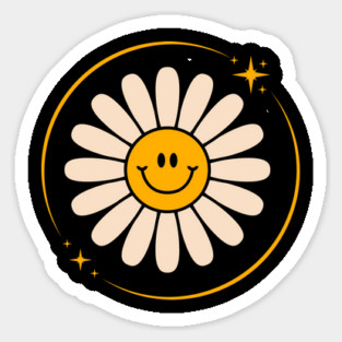 Flower Vintage 70s: Get Your Groove On with Retro Style! Sticker