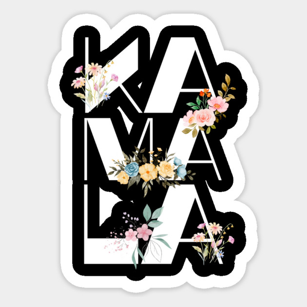 Kamala Harris Vintage Floral Feminine First Female President Sticker by The WYLD Tribe