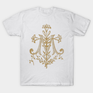 Vintage Virgin Mary Monogram Auspice Maria T-Shirt