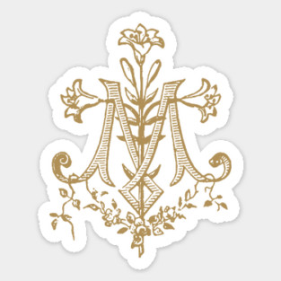Vintage Virgin Mary Monogram Auspice Maria Sticker