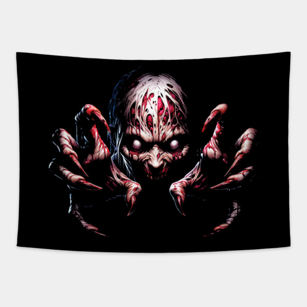 Horror Halloween Scary Coming at You Monster Demon Tapestry by Joaddo