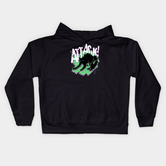 Attack Cat! Kids Hoodie by casualteesinc
