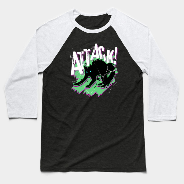 Attack Cat! Baseball T-Shirt by casualteesinc