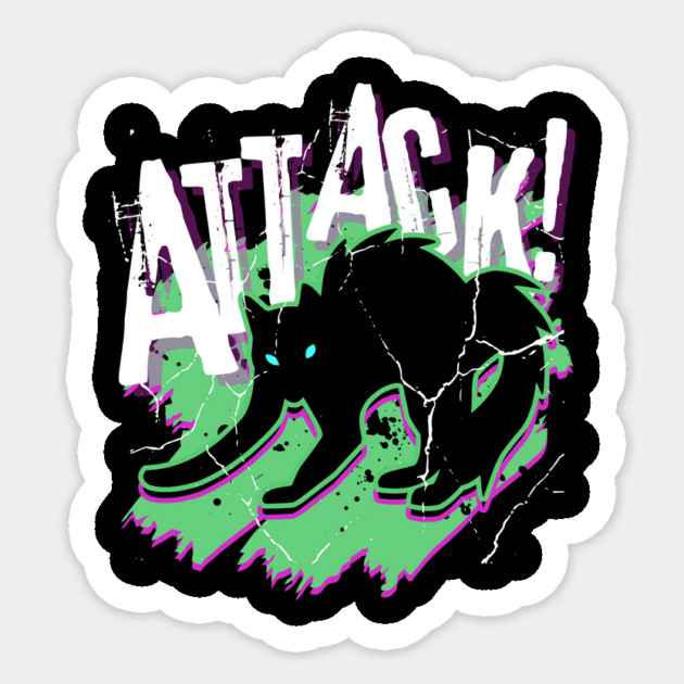 Attack Cat! Sticker by casualteesinc