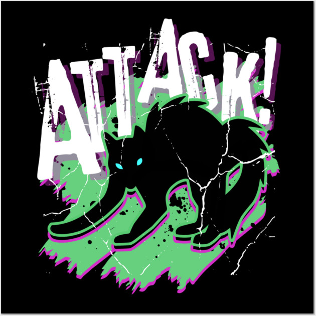Attack Cat! Wall Art by casualteesinc