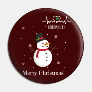 Heartbeat Chronicles Snowman Merry Christmas Design 1 Pin