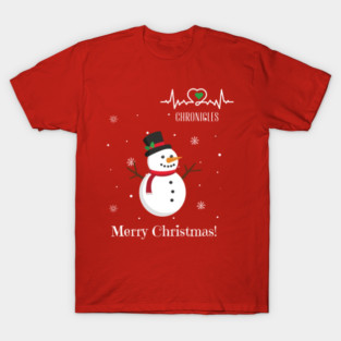 Heartbeat Chronicles Snowman Merry Christmas Design 1 T-Shirt