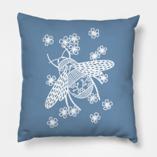 Bees Papercut Bug Illustration Pillow