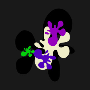 Color splash purple violet white black green T-Shirt