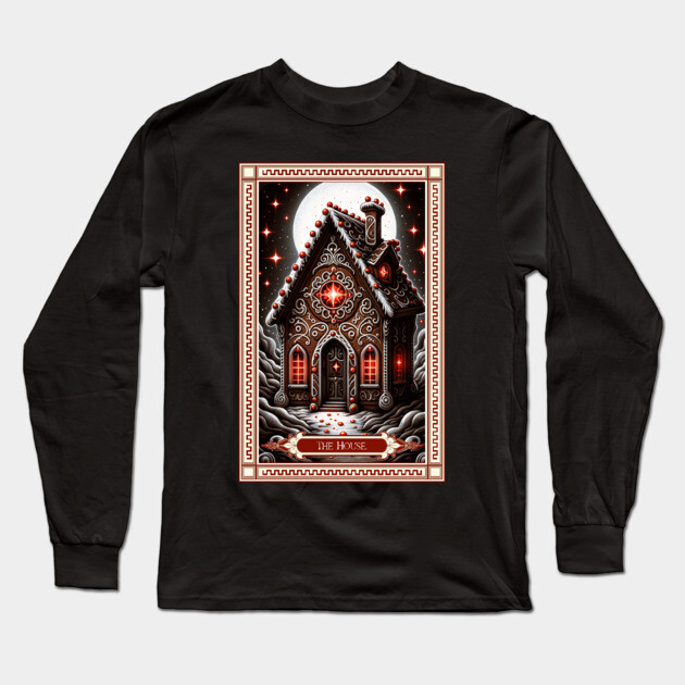 The Gingerbread House Tarot Card Long Sleeve T-Shirt by HolidayBug