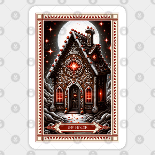 The Gingerbread House Tarot Card Sticker by HolidayBug