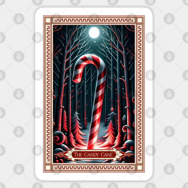 The Candy Cane Tarot Card Sticker by HolidayBug