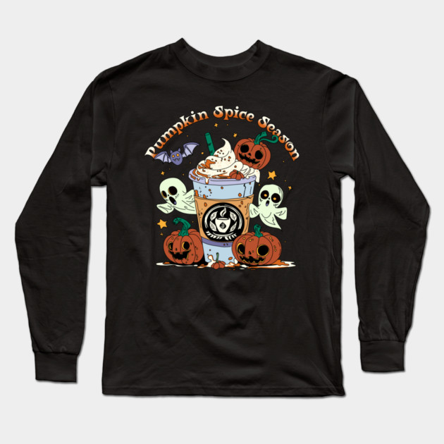Pumpkin Spice Season Long Sleeve T-Shirt by H. R. Sinclair