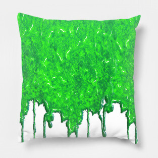 Green Slime Drip Texture Pillow