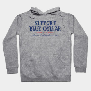 Support Blue Collar - Navy Print Hoodie