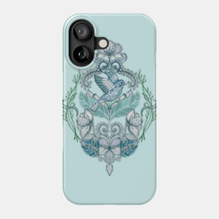 Not Even a Sparrow - hand drawn vintage bird illustration pattern Phone Case