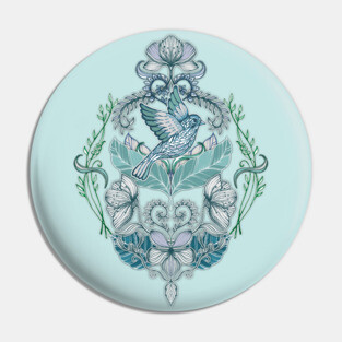 Not Even a Sparrow - hand drawn vintage bird illustration pattern Pin