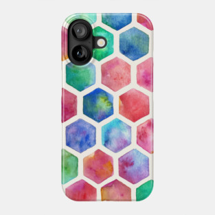 Hand Painted Watercolor Honeycomb Pattern Phone Case