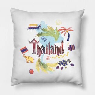 Drawings from Thailand Pillow