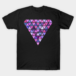 Berry Purples - Triangle Patchwork Pattern T-Shirt