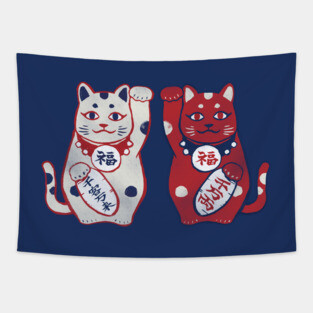 Maneki Neko (Lucky Cat) Tapestry