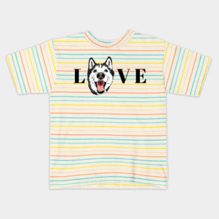Husky Lovers, Husky Moms, Husky Dads Kids T-Shirt