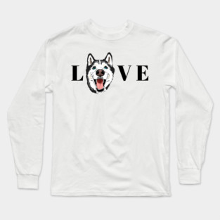 Husky Lovers, Husky Moms, Husky Dads Long Sleeve T-Shirt
