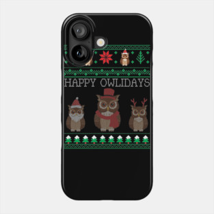 Funny Cute Owl Lovers Owl Ugly Christmas Sweaters Phone Case