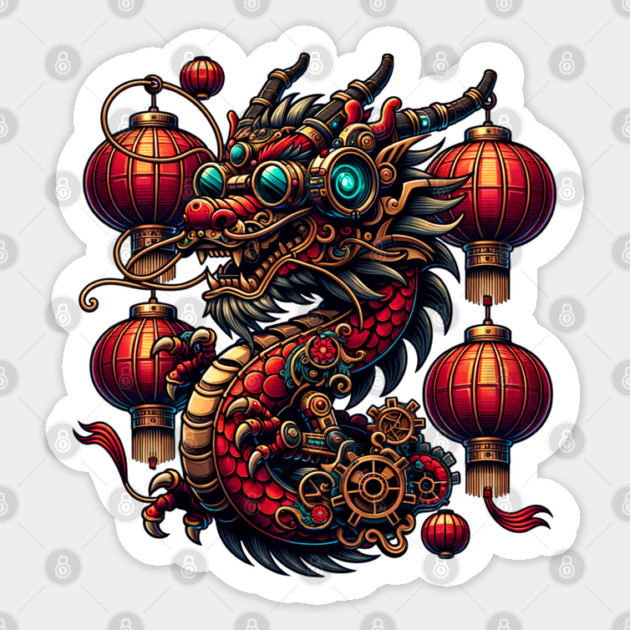 Steampunk Chinese New Year Dragon Sticker by HolidayBug