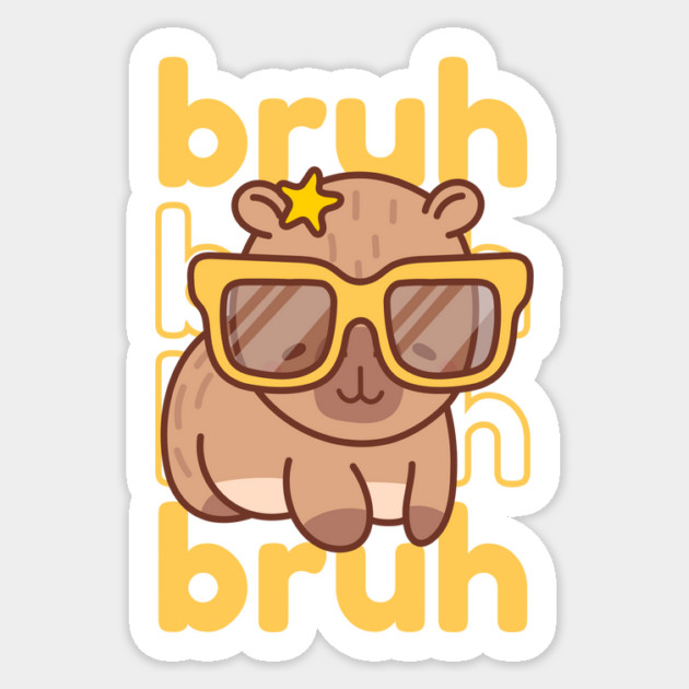 Bruh Capybara Sticker by The WYLD Tribe