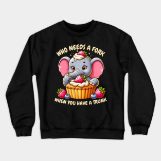 Elephant eating shortcake Crewneck Sweatshirt