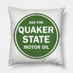 Vintage Quaker State Motor Oil Logo Pillow