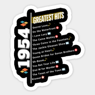 1954 Time Capsule Era - Front & Back - Retro Pop Culture Sticker